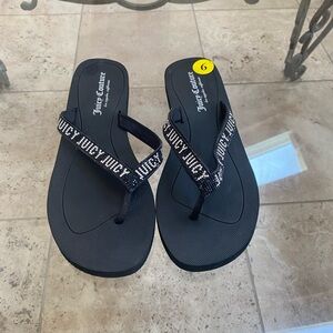 Juicy Couture flip flops with rhinestones